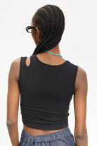 Black peek shoulder tank top_2