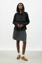 Black pinstripe tank layered shirt_4