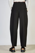 Black pinstriped smart tailored trousers_2