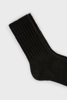 Black ribbed cashmere wool blend socks_2