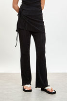Black ribbed skirt trousers_1
