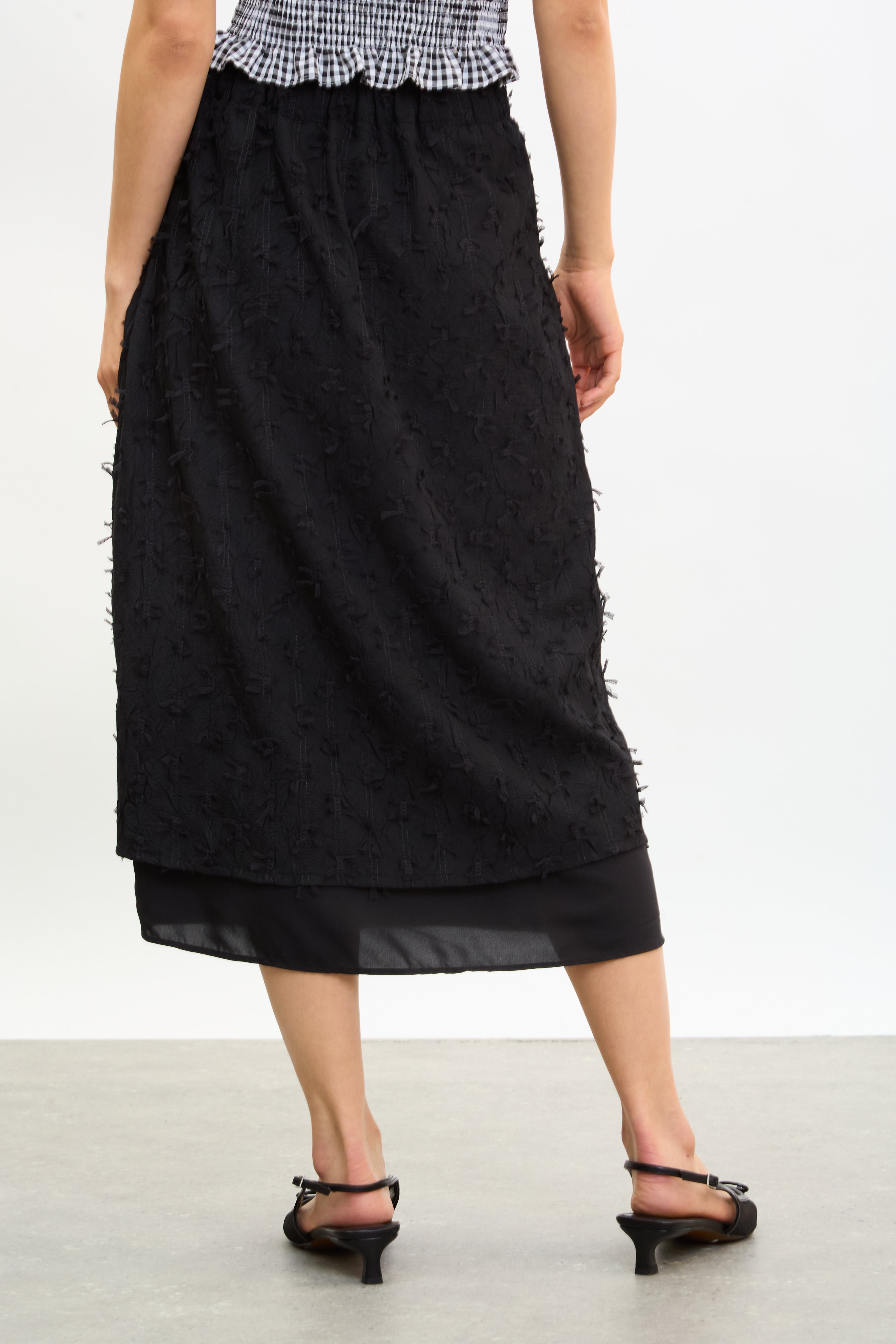 Black ribbon motif skirt_2