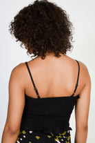 Black ruffle trim bustier top_2