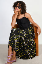 Black ruffle trim bustier top_5