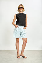 Black satin owl neck tank_4