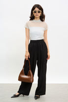 Black satin touch wide leg trousers_4