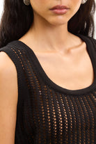 Black semi sheer tie back tank_3