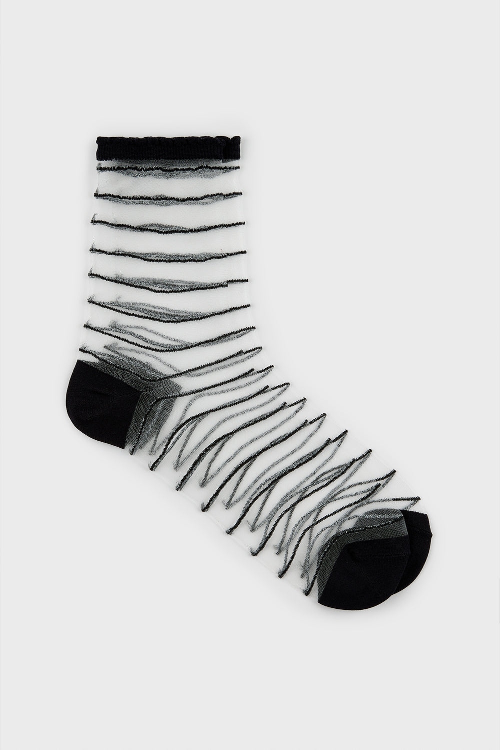 Black sheer horizontal stripe socks_3