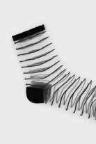 Black sheer horizontal stripe socks_4