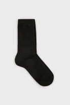 Black smooth cashmere wool blend socks_1