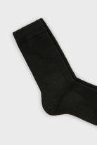 Black smooth cashmere wool blend socks_2