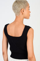 Black square neck cableknit tank_2