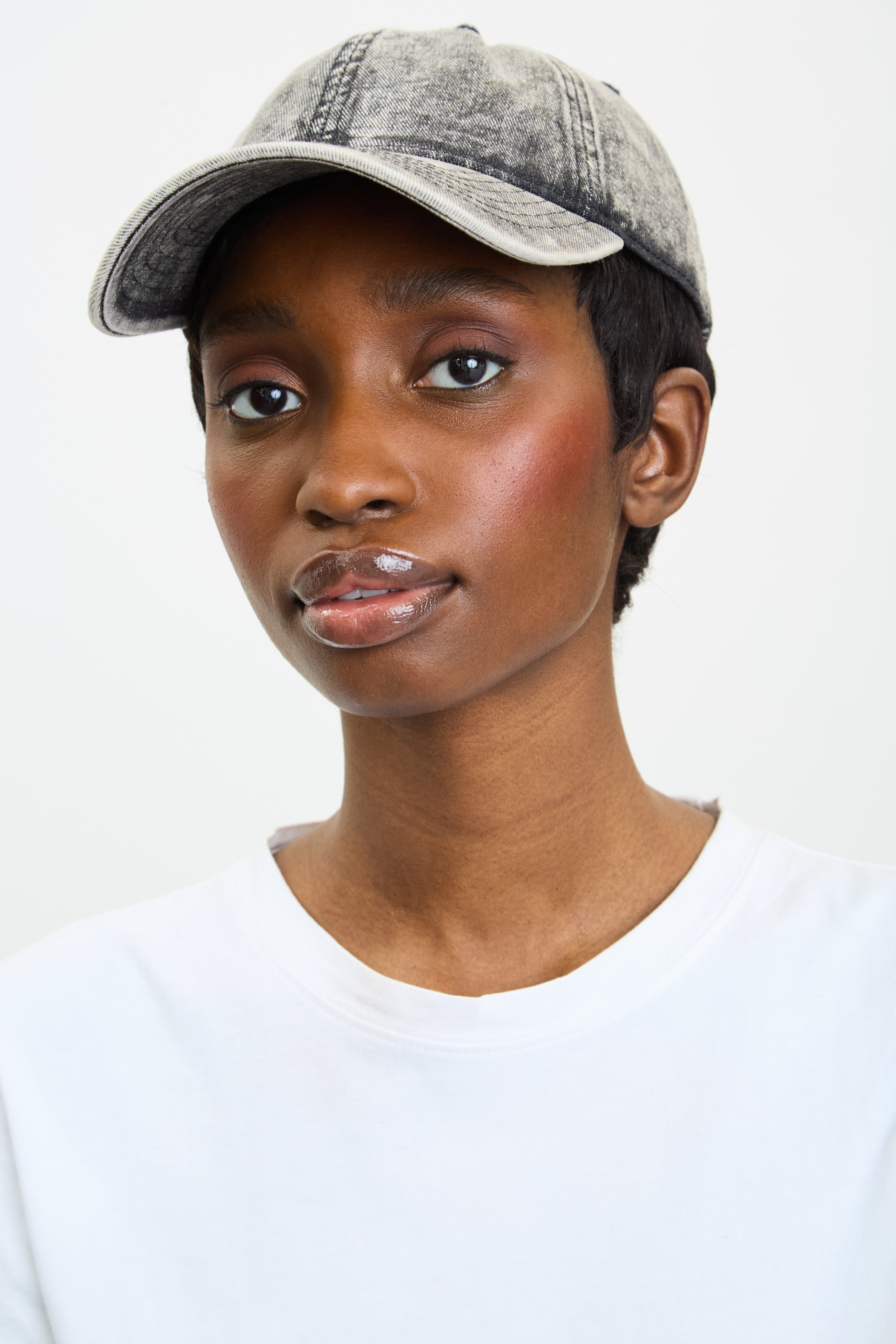 STONE  ベースボールキャップ Black stone washed baseball cap | Glassworks London