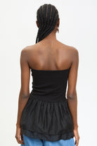 Black strapless peplum top_2