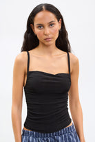 Black strappy jersey tank top_1