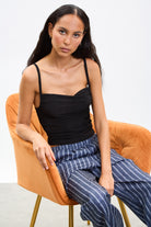 Black strappy jersey tank top_5