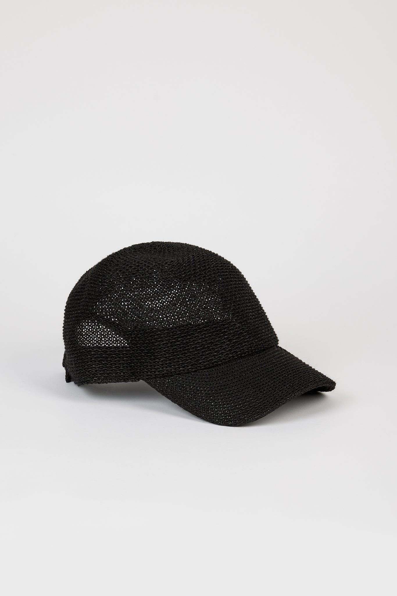 Black straw weave baseball hat_1