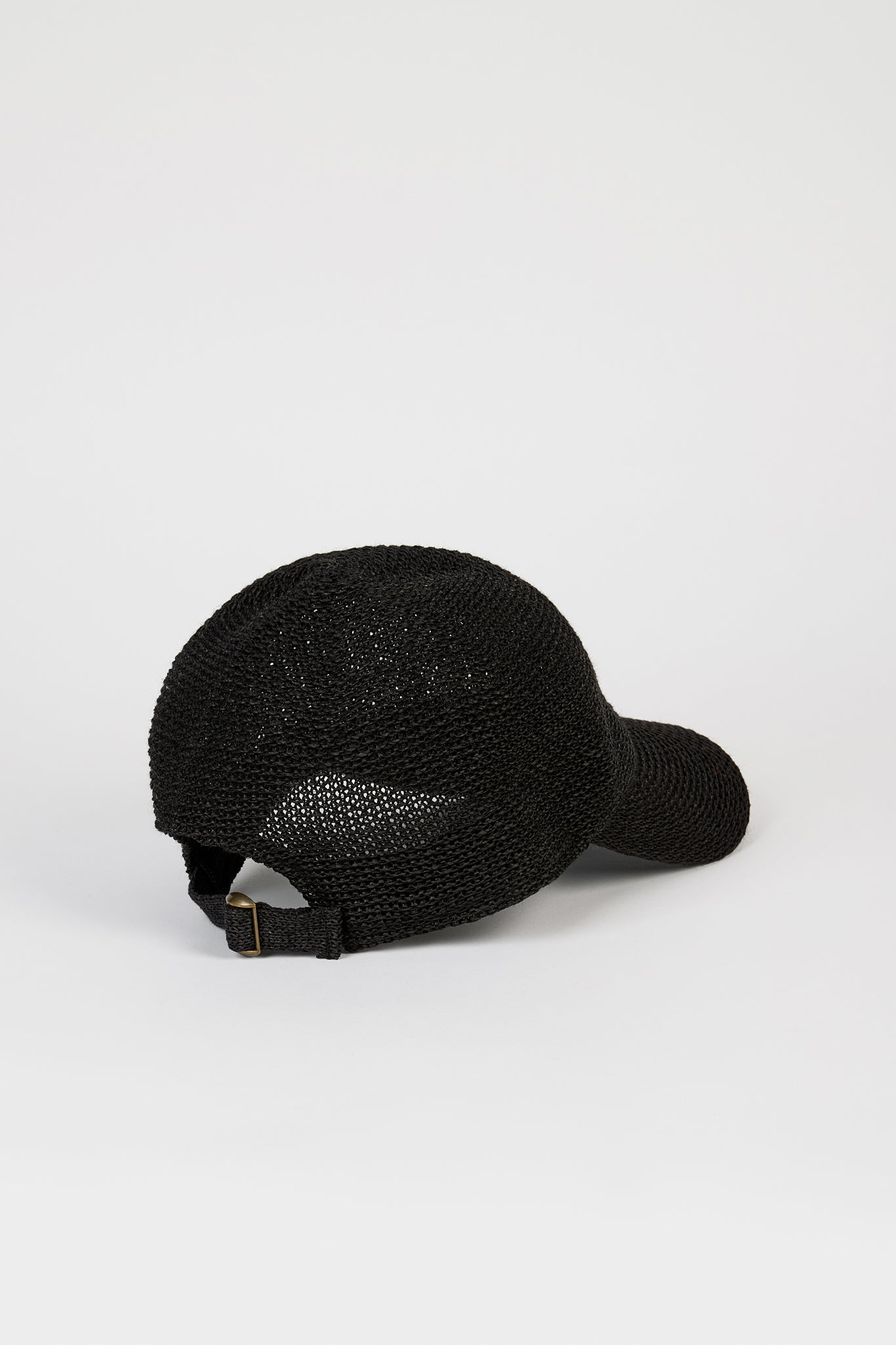 Black straw weave baseball hat_3