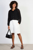 Black textured semi sheer blouse_4