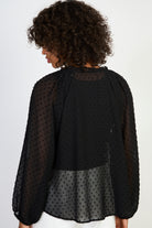 Black textured semi sheer blouse_2