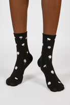 Black tiny daisy socks_4
