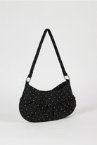 Black tiny polka dot ruched curve shoulder bag_2