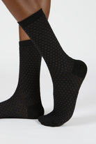 Black two tone waffle socks_2
