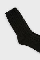 Black wool blend ribbed socks_2