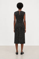 Black and ivory polka dot ribbed sleeveless column dress_2