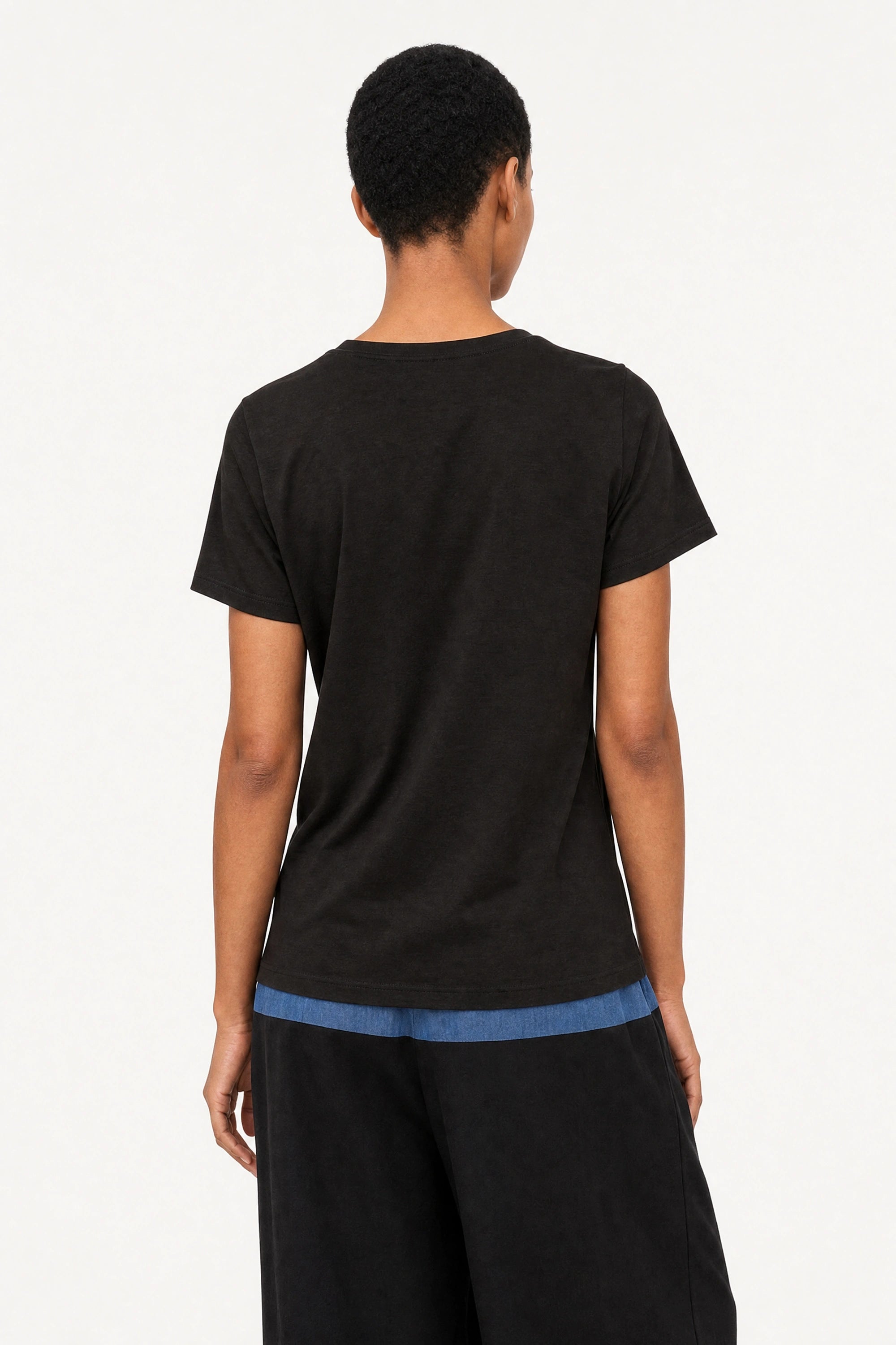 Black semi sheer relaxed fit t-shirt_2