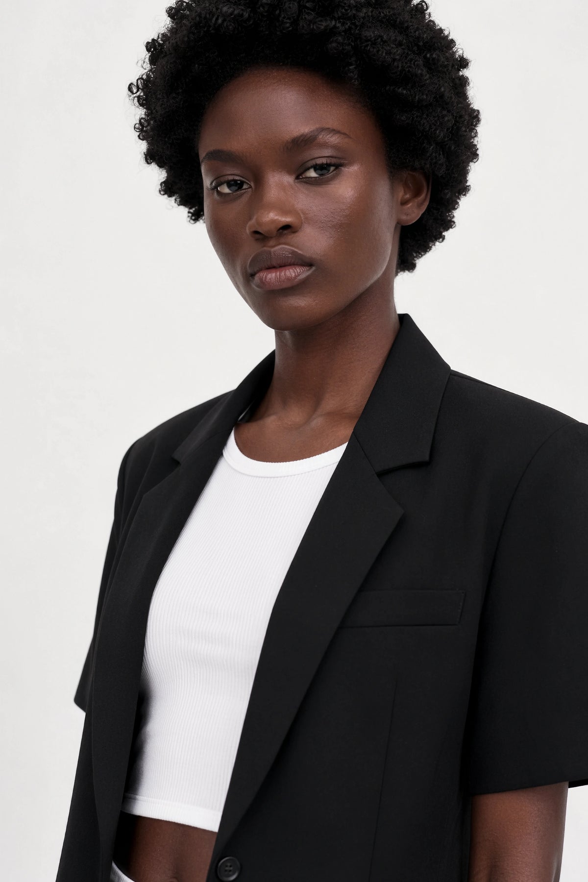 Black slouchy relaxed fit blazer_3