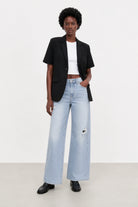 Black slouchy relaxed fit blazer_4