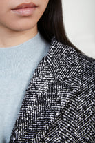 Black and white herringbone wool blend coat_4