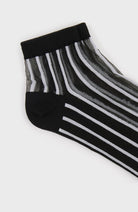 Black and white sheer referee stripe ankle socks_3