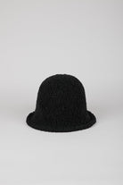 Black boucle bell shaped bucket hat_1