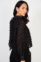 Black dotted semi sheer blouse_2