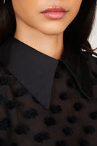 Black dotted semi sheer blouse_5