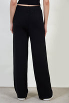 Black fuzzy lined thick knit trousers_3