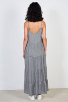 Black gingham tiered maxi dress_2