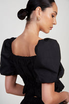 Black ruched short sleeved top_3