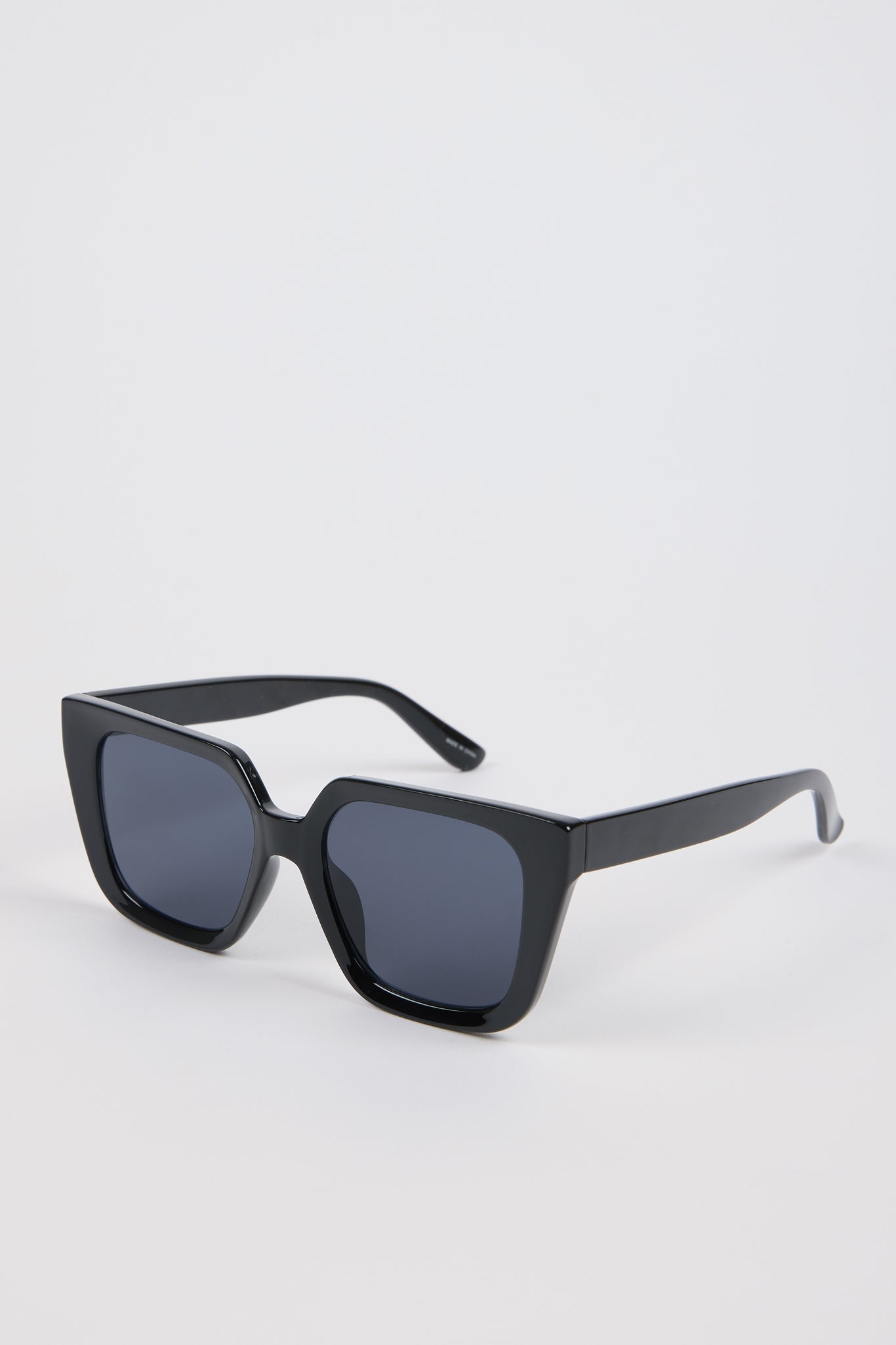 Black sharp thick square sunglasses