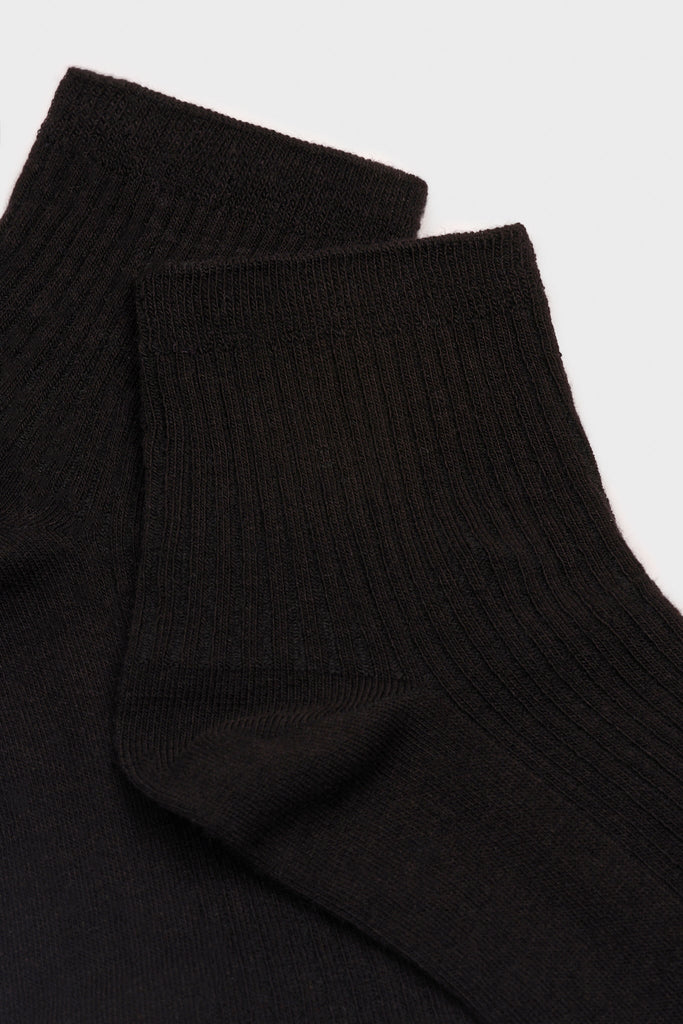 Black short cotton blend socks_4