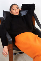 Black short ribbed turtleneck jumper_5