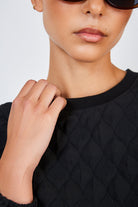 Black textured bubble long sleeved top_4