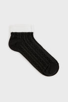 Textured trim pop socks - Set of 3