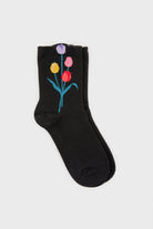 Black tulip ankle socks_2