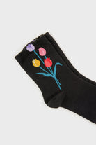 Black tulip ankle socks_3