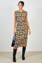 Black wild tiger print ribbed skirt_3