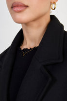 Black wool blend double breast tailored coat_5