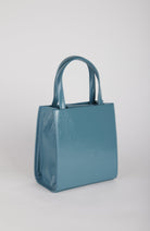 Blue PVC mini tote cross body bag_2